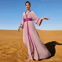 ✨ Giao hàng 24 giờ ✨ Aibo 0312BA7018 Áo khoác cardigan thời trang đính đá thủ công, trang phục Abaya Hồi giáo Dubai cho người Ả Rập Trung Đông