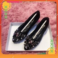 🌸 Giày búp bê đính đá, giày bệt nữ mũi nhọn đi siêu êm chân và lên dáng .