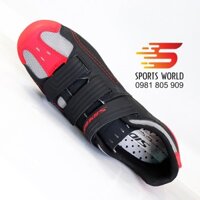 🌺 Giày can xe đạp dòng Road khóa dán SD-013 SIDEBIKE (đen đỏ)