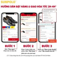 🔺 Giày Nam Da Bò Cao Cấp SUNPOLO Nâu Đỏ CS4060