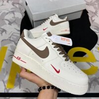 🌎 Giày Nike_AF Vệt Nâu, Giày_Nike Air Force  Low Premium White Brown Bản S.Cấp Nam Nữ Full Bill Box 🛑 🙋🏻 🕉️