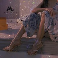 🔔 GIÀY NỮ ALI LOVER - CAO GÓT ĐÍNH ĐÁ MŨI VUÔNG  - SANDAL NỮ QUAI MẢNH 9 PHÂN - GIÀY GÓT NHỌN QUAI CHÉO 9 CM - AG220821