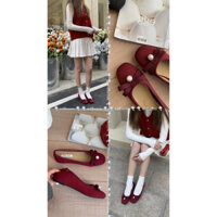 🎐ᵂⁱˡˡᵇᵉʸᵒᵘ🎐 Giày Pearl Bow Korea Flats