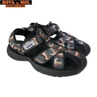 🌺 Giày Sandal Bít Mũi Rova Nam Siêu Bền Êm Đi Làm Đi Du Lịch Đi Phượt Đạp Xe Màu Xanh Lính Mã RV626