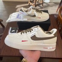 💤 Giày Sneaker nike_AF1 vệt nâu, Giày air force 1 white brown nam nữ cực chất dễ phối đồ 2021