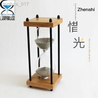 ✣ Gỗ sồi phong cách cổ điển mới Hẹn giờ trang trí đồng hồ cát 60 phút thiết thực quà tặng sinh nhật chữ cho bạn trai và