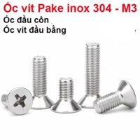 ( Gói 10 con ) Ốc vít đầu côn, đầu bằng M3 ( 3mm) - Inox 304