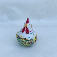 { GỐM BAT TRÀNG} Tượng Gốm Tráng men Hình Con Gà Nhiều Màu Sắc Xinh xắn Kích Thước Rộng 12*H15cm