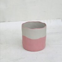 { GỐM XUẤT KHẨU} 01Cốc Uống Nước Không Quai Bằng Sứ Tráng Men Phối 2 Màu Xinh Xắn Kích Thước D8*H8cm