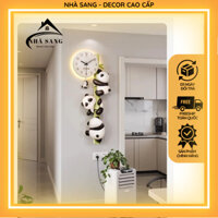 ( H6)(Hàng Nhập Khẩu) Đồng hồ gấu trúc lắc chân cute có gắn đèn led treo phòng khách, trang trí phòng ngủ, quà tặng đẹp