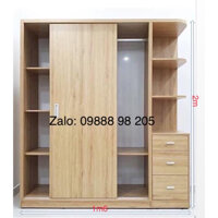 [ Hà  Nội ] Tủ quần áo cánh lùa trượt  , có đợt trang trí ,có 3 ngăn kéo gỗ cn MDF chổng ẩm