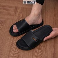 [ HaLiTa ] Dép Nam Đẹp Doctor Da Chống Nhăn Cao Cấp , Hạn Chế Trầy Xước , Đế Cao Su Nhẹ Và Êm , Thiết Kế Răng Cưa Bám Đư