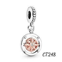 ( HÀNG CAO CẤP ) CHARM CHIẾC LA BÀN PHỐI VÀNG HỒNG TRẮNG