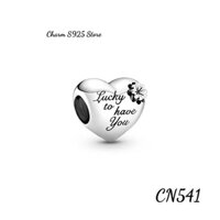 ( HÀNG CAO CẤP ) CHARM TIM CỎ BỐN LÁ BẠC S925 THUẦN KHIẾT