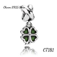( HÀNG CAO CẤP ) CHARM TREO CỎ BỐN LÁ MAY MẮN BẠC S925 THUẦN KHIẾT