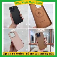 [ HÀNG CAO CẤP ] ỐP LƯNG DA LEATHER CASE IPHONE 14 | 14 PRO | 14 PLUS | 14 PRO MAX HỖ TRỢ SẠC KHÔNG DÂY MAGSAFE HIỆU DUX