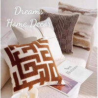 ( Hàng Cao Cấp ) Vỏ Bao Gối Sofa Gối Vuông Tựa Lưng Màu Nâu Cổ Điển Phong Cách Retro Trang Trí Phòng khách / Quán Cafe