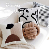 ( Hàng Cao Cấp ) Vỏ Bao Gối Sofa Gối Vuông Tựa Lưng Phòng Khách Hoạ Tiết Vẽ nghệ Thuật Phong Cách Bắc Âu Sang Trọng