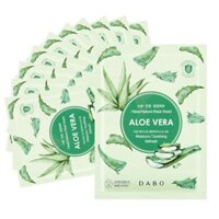 [ Hàng Chính Hãng] Bộ 10 đắp mặt nạ dưỡng ẩm, trắng da lô hộ Dabo Aloe Hàn Quốc( size to) (23g/gói)