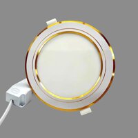 [ HÀNG CHÍNH HÃNG ]Đèn led downlight siêu mỏng viền vàng 12W 3 màu NSD12CG135