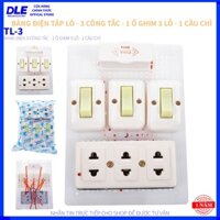 [ HÀNG CHUẨN ] BẢNG ĐIỆN NỔI VINA TL3 - 3 CÔNG TẮC - 1 Ổ CẮM 3 LỖ - 1 CẦU CHÌ
