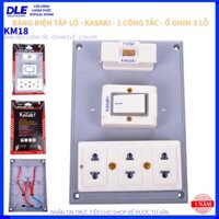 [ HÀNG CHUẨN ] BẢNG ĐIỆN NỔI KASAKI KM18 - 1 CÔNG TẮC - 1 Ổ CẮM 3 LỖ - 1 CẦU CHÌ