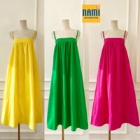 ( HÀNG CHUẨN ĐẸP ) Đầm Babydoll Suông Rộng Dáng Dài Hai Dây Thắt Bím Xinh Xắn Dễ Thương - ATNU040