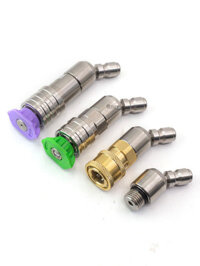 = Hàng có sẵn = Đầu bi Vòi phun xoay đa năng Cắm nhanh bằng thép không gỉ Máy rửa xe áp lực cao Đầu súng nước Kết nối nhanh M14 Đồng thau 1 / 4