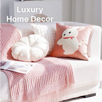( Hàng Có Sẵn ) Gối Vuông Tựa Lưng Vỏ Gối Sofa Cao Cấp Hoạ Tiết Thỏ Ngọc Trang Trí Phòng Khách Bắc Âu