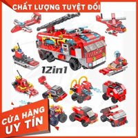 [ Hàng Có Sẵn ]Lego Panlos 633016 Lắp Ráp Xe Cứu Hỏa 12 in 1 - City Fire Truck ( 561 Mảnh )...