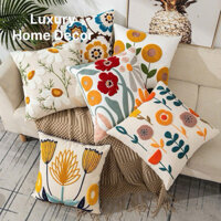 ( Hàng Có Sẵn ) Vỏ Gối Sofa Thêu Hoa Gối Vuông Tựa Lưng Trang Trí Phòng Khách Đầu Giường Ngủ Phong Cách Bắc Âu