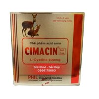 ( Hàng công ty) L cystine 500mg CIMACIN – Viên uống đẹp da, mọc tóc, làm giảm sạm da, tàn nhang, ngừa mụn trứng cá