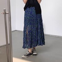 ( HÀNG ĐAT TRƯƠC ) Chân váy dài vintage xẻ tà mùa hè thu