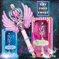 [ hàng đẹp ] gậy phép thuật, đũa tiên cánh bướm đèn xoay 4 chiều, âm thanh, phát sáng, 9973