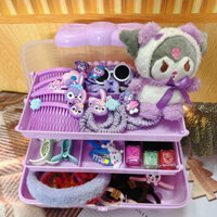 [ hàng đẹp ] Hộp quà phụ kiện cột tóc tông tím, hồng