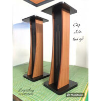 ( Hàng Độc quyền) 2 Chân Loa Gỗ Bookshelf Cao 50Cm, Chân Loa Đứng Cao Cấp, Chịu Tải 60Kg, Gỗ MDF Cắt CNC, Bọc Vân Gỗ
