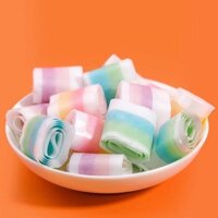 [ hàng hot ] Kẹo cuộn trái cây / nước ép trái cây 7 sắc cầu vồng siêu dài mềm hương vị tuổi thơ
