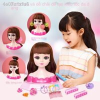 ♦ ⊙ (HÀNG HOT)℡ஐBúp bê trang điểm có thể làm đồ chơi tóc cho bé gái, công chúa thiếu nhi, nhà chải 3 mô phỏng 6