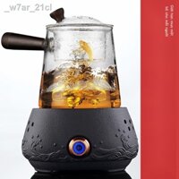 ♨ ✝ (HÀNG HOT)_w7ar_21clẤm pha trà bộ ấm kết hợp bình thủy tinh tự động đun nước điện bếp gốm gia dụng