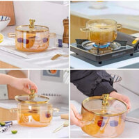 { HÀNG LOẠI 1} ATI NỒI THUỶ TINH NẮP GẤU SIÊU XINH