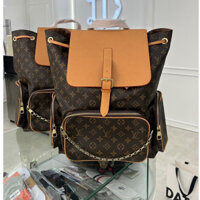 👑 [ Hàng Luxury ] Balo L.'.Vii Trio Màu Nâu Size To - Balo Sơn Tùng - Balo Đi Học Đi Du Lịch Chất Liệu Cao Cấp