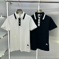 [ Hàng Mới 2024 ] Áo phông Nam Nữ Polo Burberry phối màu Đen Trắng logo ngựa thêu bụng LA on web