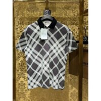 [ Hàng Mới 2024 ] Áo phông Nam Nữ Polo cổ bẻ len Burberry kẻ sọc phối màu LA on web