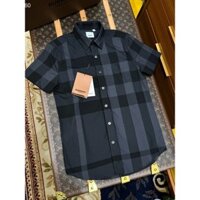 [ Hàng Mới 2024 ] Áo sơ mi Nam Nữ Burberry Đen Xám kẻ sọc LA on web
