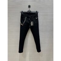 [ Hàng Mới 2024 ] Quần Jean bò Dsquared2 Đen 4 khuy mix khóa ZIP phối dây xích LA 1-1 on web