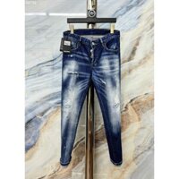 [ Hàng Mới 2024 ] Quần Jean bò Dsquared2 Honey Xanh rách xước vẩy sơn khuy cài LA 1-1 on web