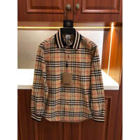 [ Hàng Mới 2025 ] Áo sơ mi Burberry kẻ sọc nhỏ cổ chun LA 1-1 on web