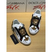 [ Hàng Mới 2025 ] Giày sneaker Dolce Gabbana Trắng phối Đen đính hạt nhũ ngọc lấp lánh Fullbox Phụ Kiện