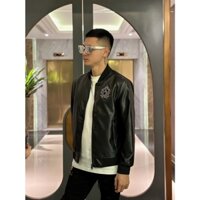 [ Hàng mới ] Áo khoác da bomber Jacket Dolce Gabbana logo DG thêu vương miện LA 1-1 on web