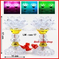 [ Hàng mới ] Đôi đèn thờ cao cấp LED đổi 7 màu, đèn để bàn thờ, đèn thờ phật, đèn hoa sen - đèn thờ LM17